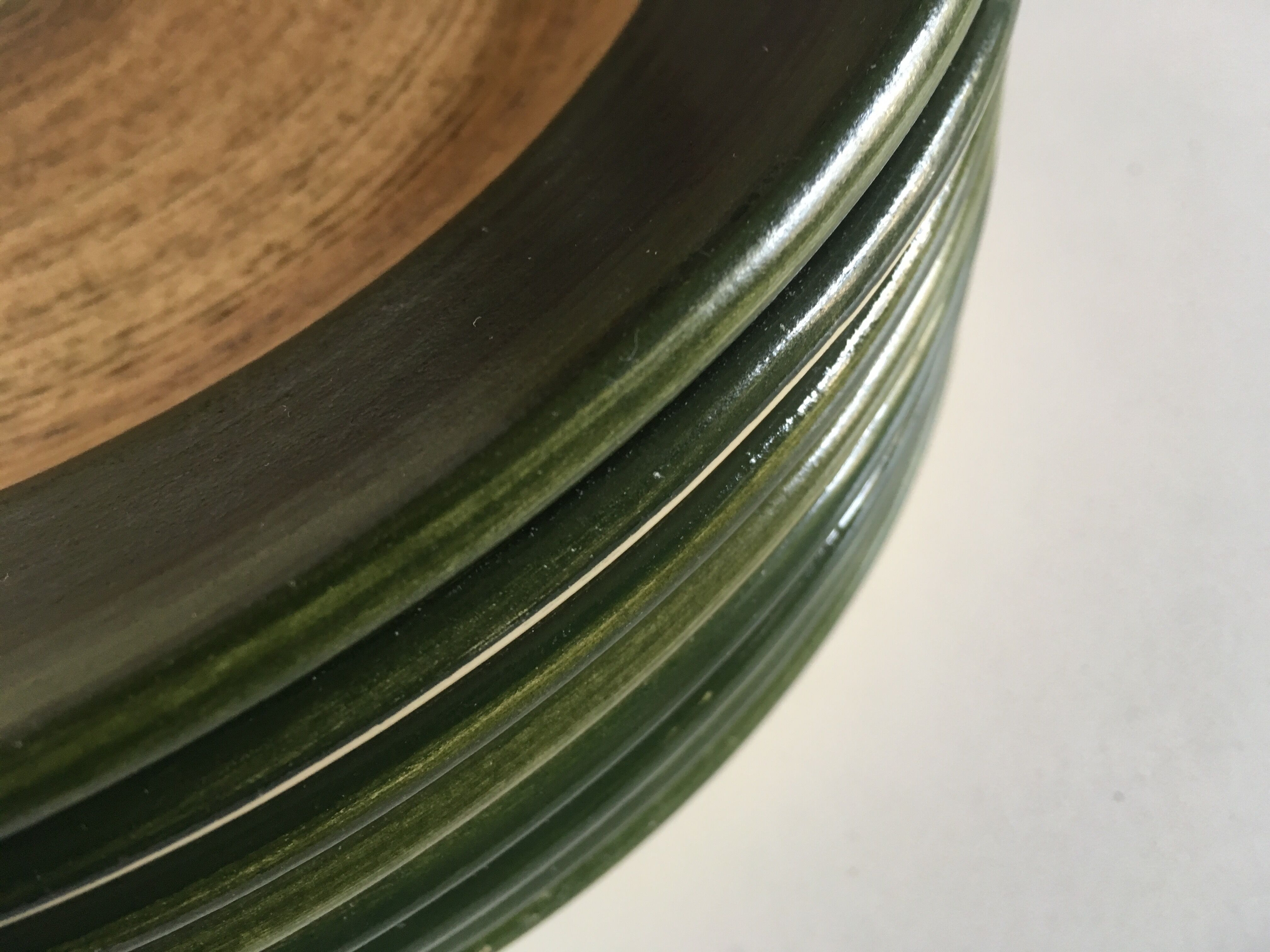 Set de 8 assiettes plates en grès 1970 St Clément bois de rondin de ferme