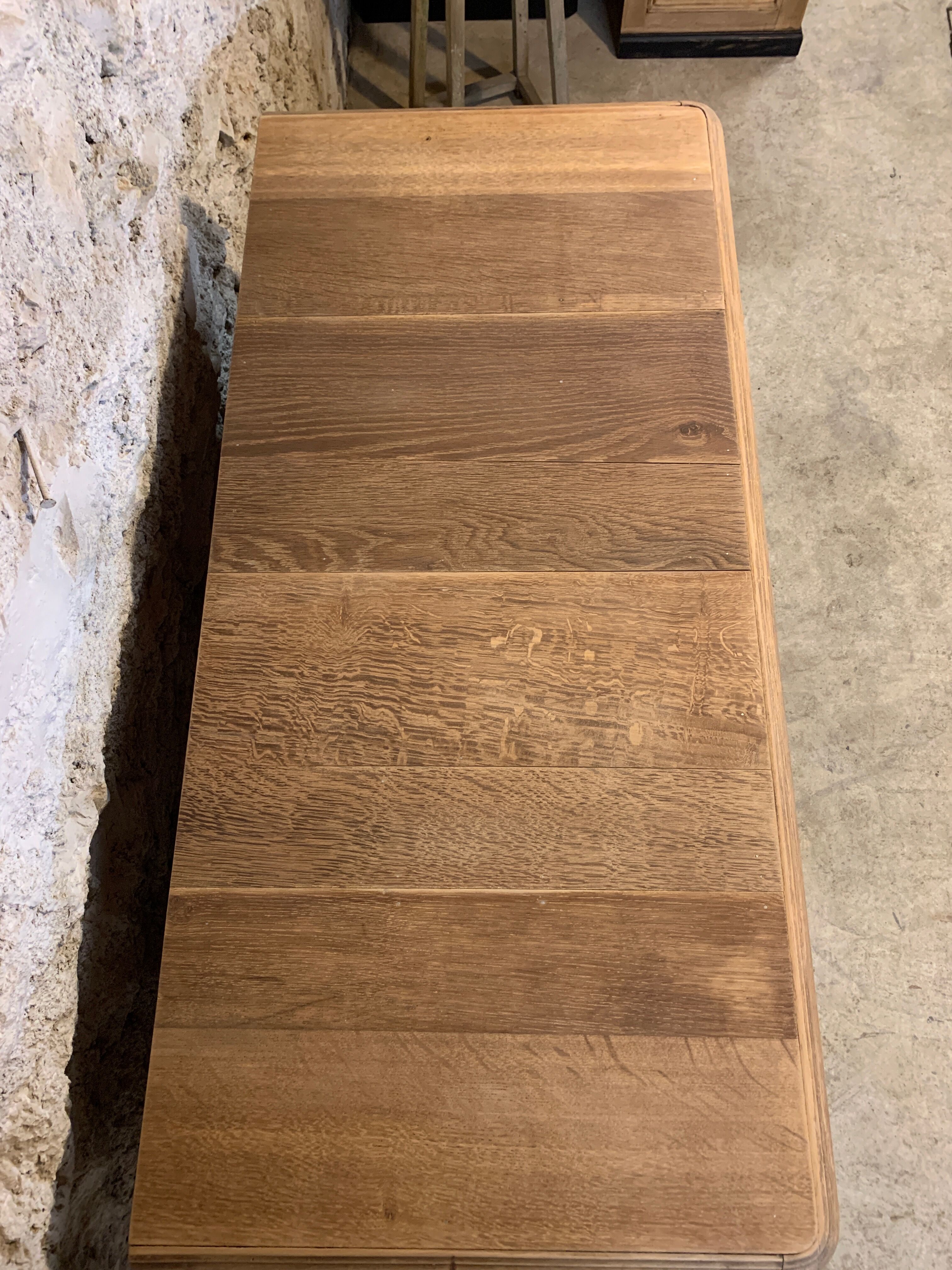 Old olive green oak chest of drawers