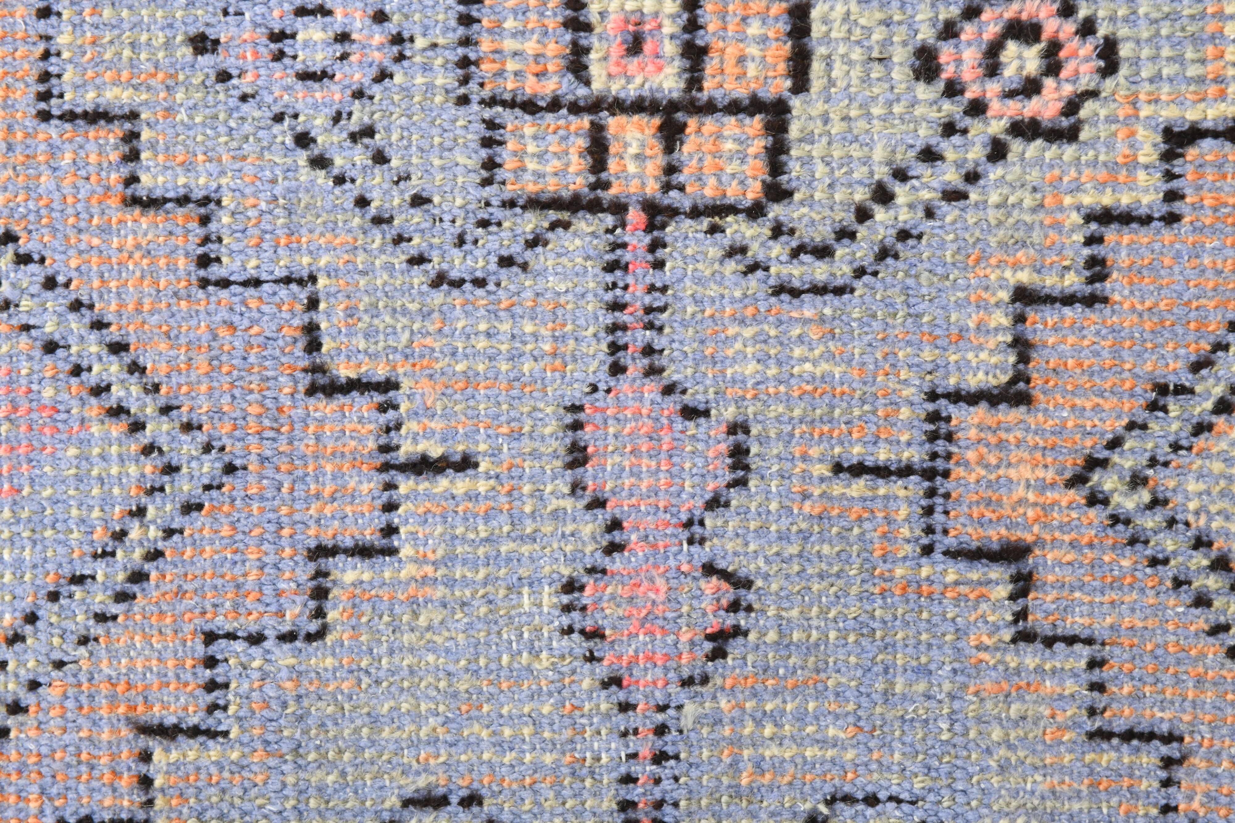 3x8 Ligth Blue Vintage Runner Rug, 77x229Cm