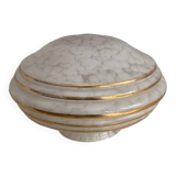 4 globes / white and gold lampshades / clichy glass