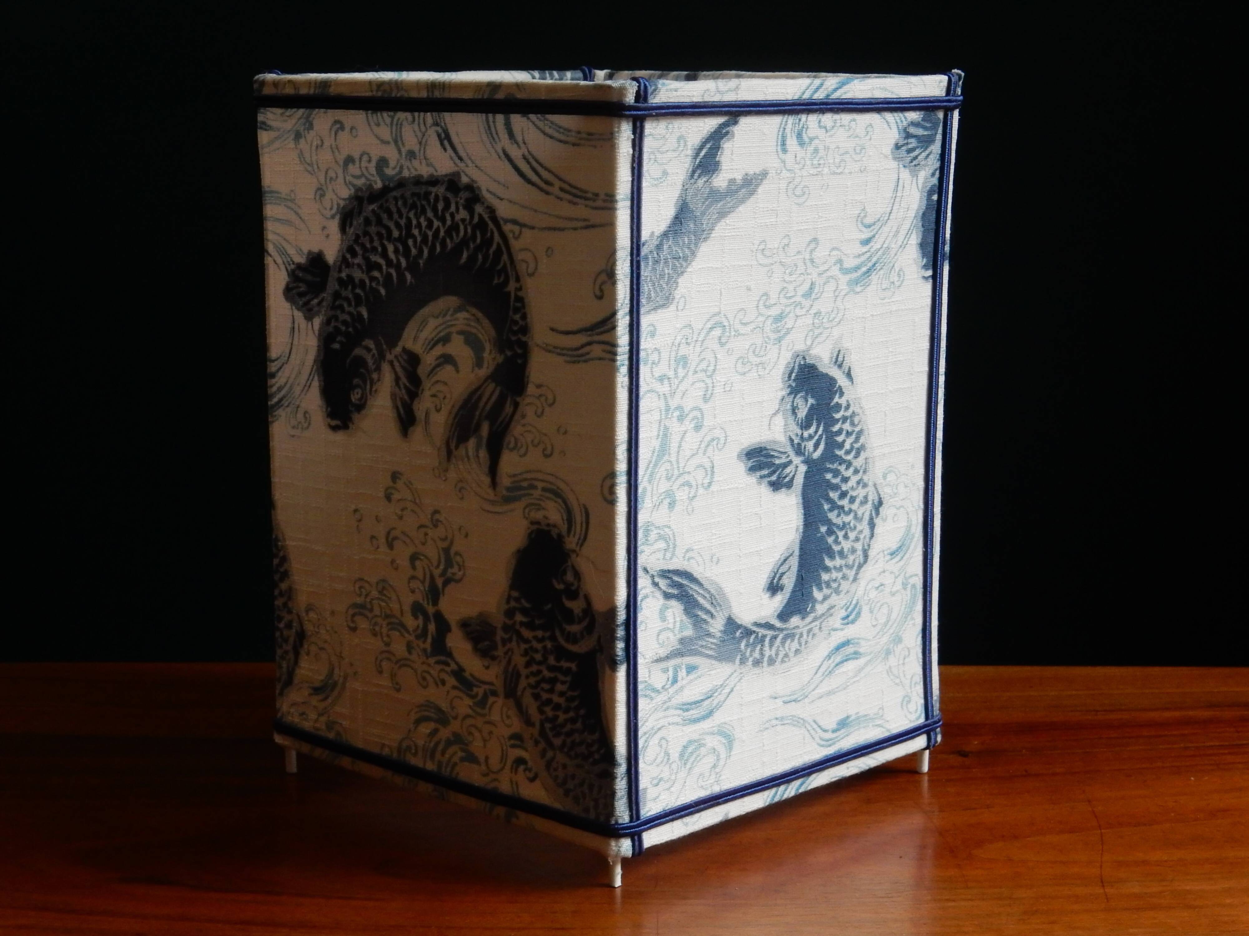Lantern lamp in vintage Japanese fabric pattern carp koi