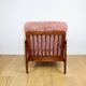 Wooden vintage brown armchair pink long hair proj. Z. Bączyk - 2 pieces available