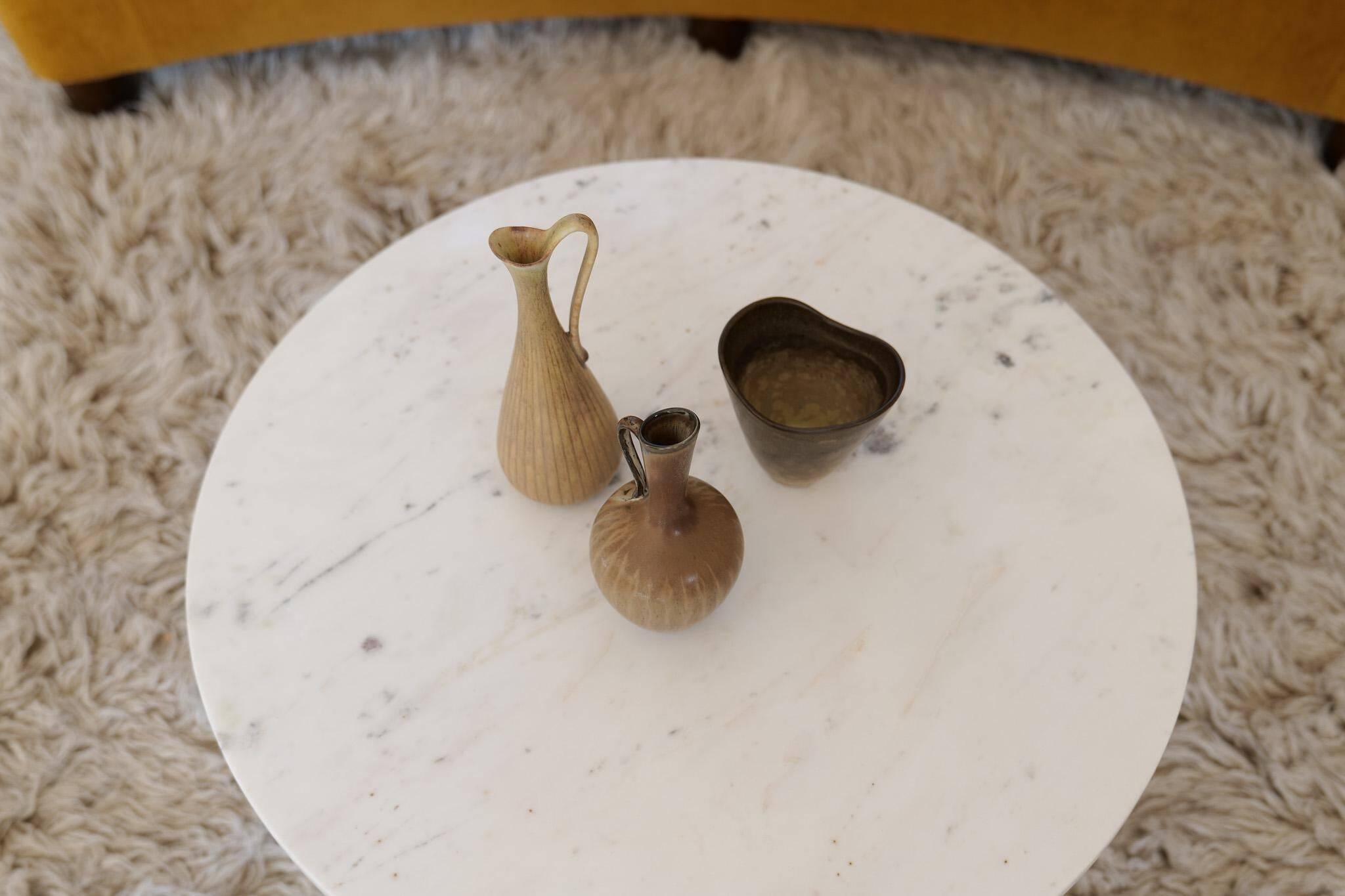 Collection of 3 ceramic vases by Gunnar Nylund Rörstrand Sweden, 1950s.