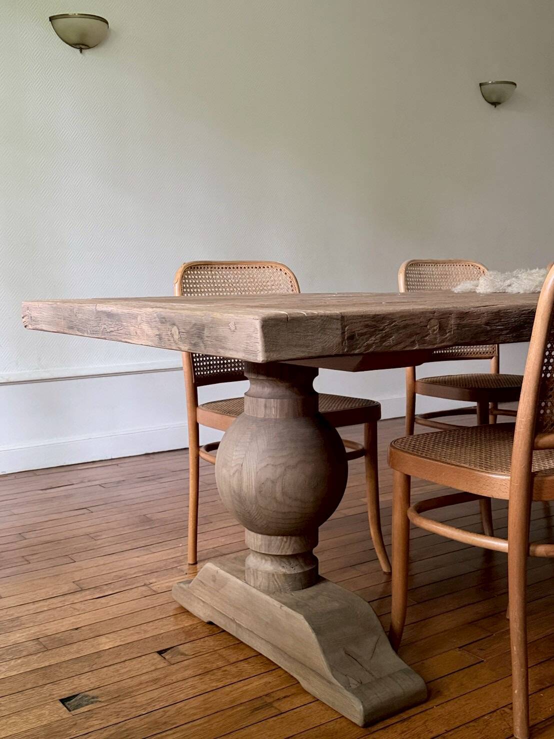 Monastery table - sun - in solid old oak - length 375 cm