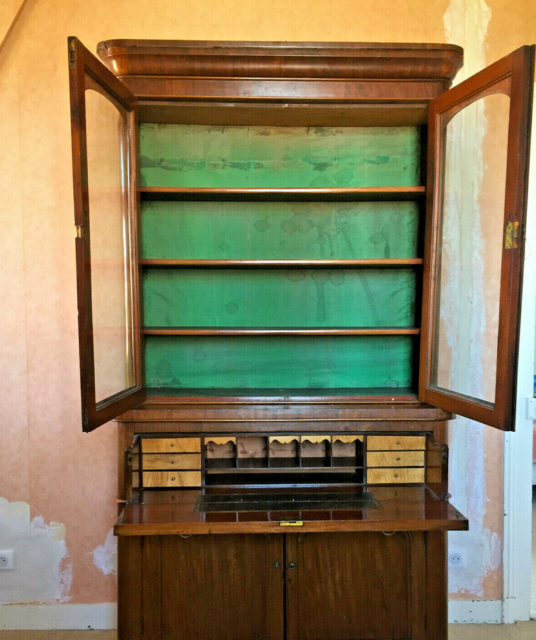 English scriban bookcase in mahogany 19th