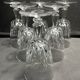 6 glasses on foot with water or wine