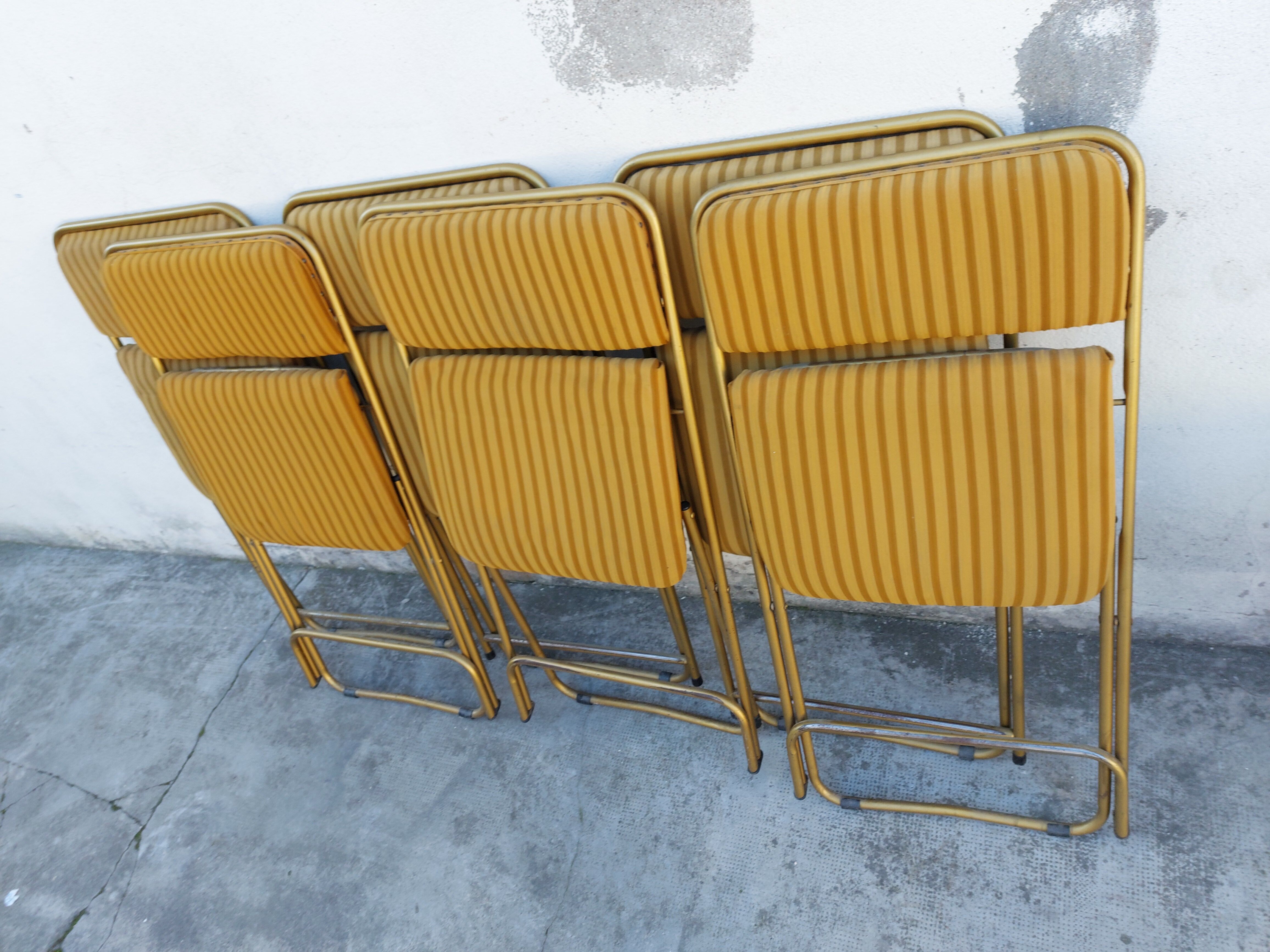 6 folding chairs Lafuma vintage 1970