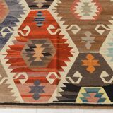 Geometric Mutlicolor Large Vintage Kilim Rug, 298x392Cm