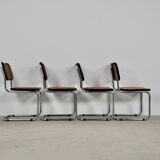 Set of 4 black dinning chairs B32 by Marcel Breuer