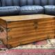 1930s English oak dressing table with beveled oval mirror