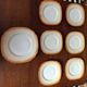 Orange porcelain dessert plates