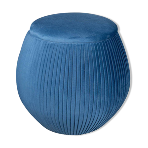 pouf rond bleu marine