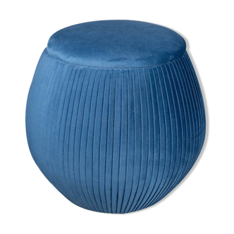 Luna round navy blue pouf