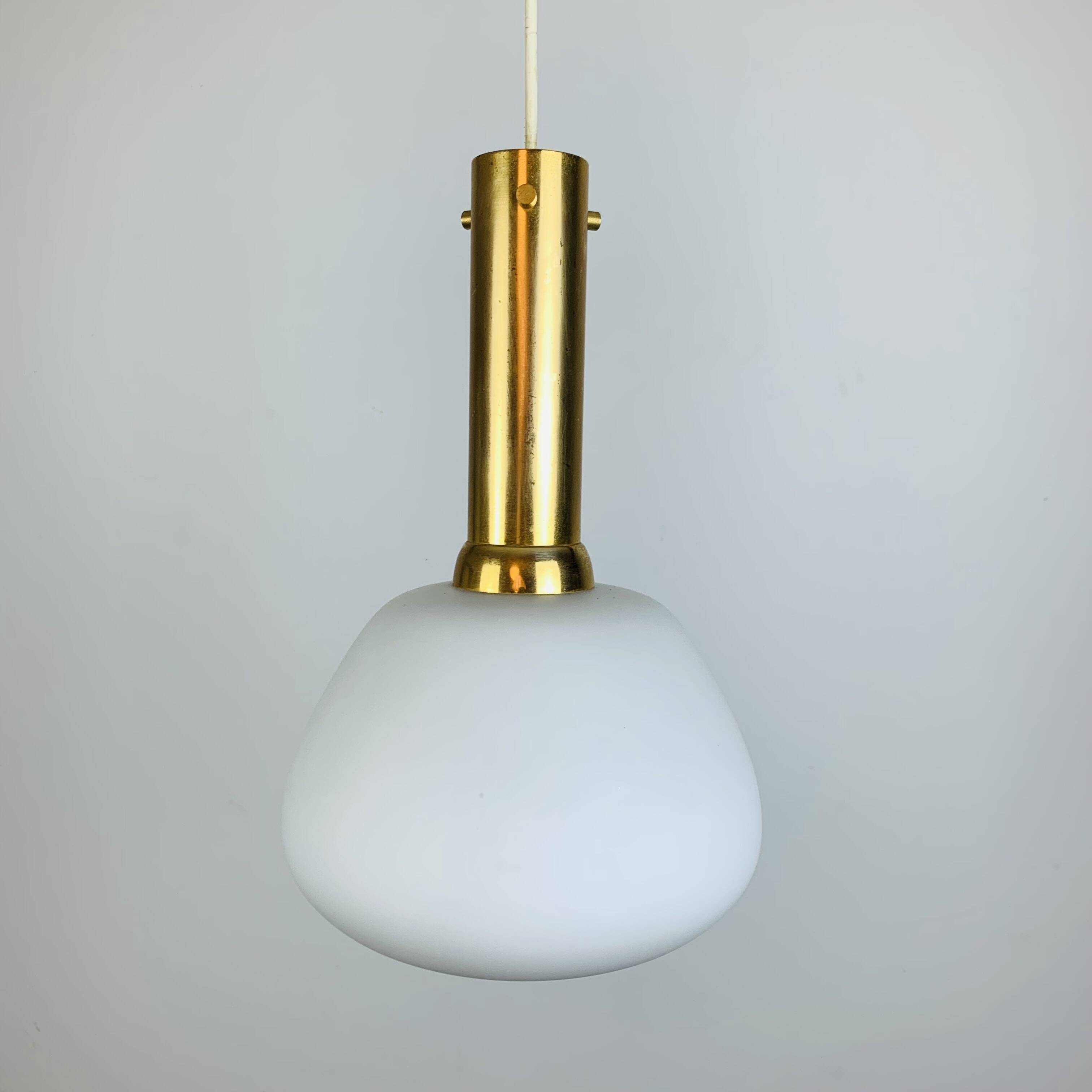 Scandinavian opaline brass suspension from the 1960s.