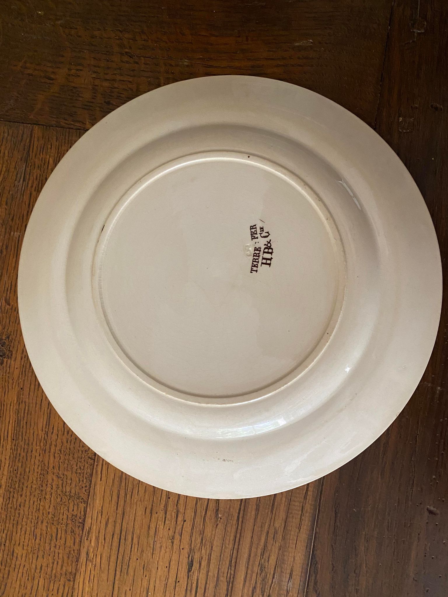 Set of 2 plates terre de fer hb &cie décor open window, cat and birds