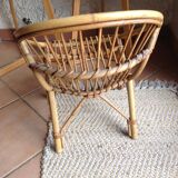 Child's shell chair in rattan / vintage 60s-70s