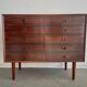 Commode moderne danoise en bois dur avec dix tiroirs