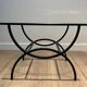 Pair of Black Lacquered Wrought Iron and Glass Side Tables, French Work
