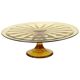 Art Deco Amber Cake Dish Depression Glass Verrerie Scailmont