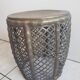 Tabouret en bronze travaillé façon bambou et rotin