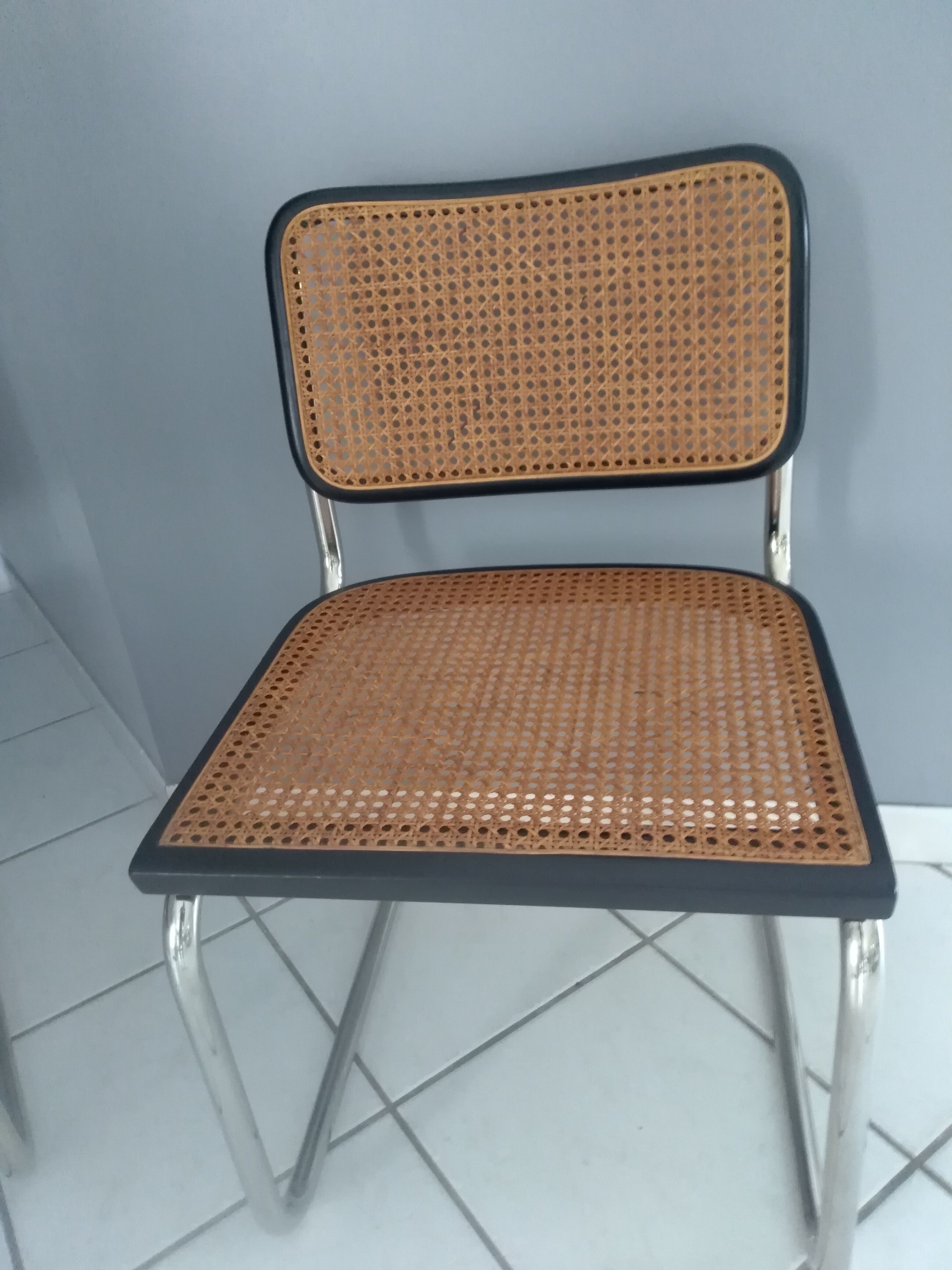 Pair of Chairs Cesca B32 by Marcel Breuer vintage year 1988