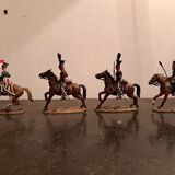 Lot de 8 cavaliers Delprado en plomb peint