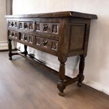 Armoire / console / commode brutaliste vintage en bois