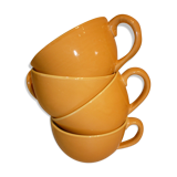 4 tasses céramique jaune et orangé