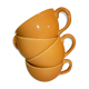 4 yellow and orange ceramic cups