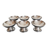 Coupes à glace ou sorbet sur pied  en inox , années 70 , made in France