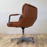 Fauteuil de bureau cuir cognac