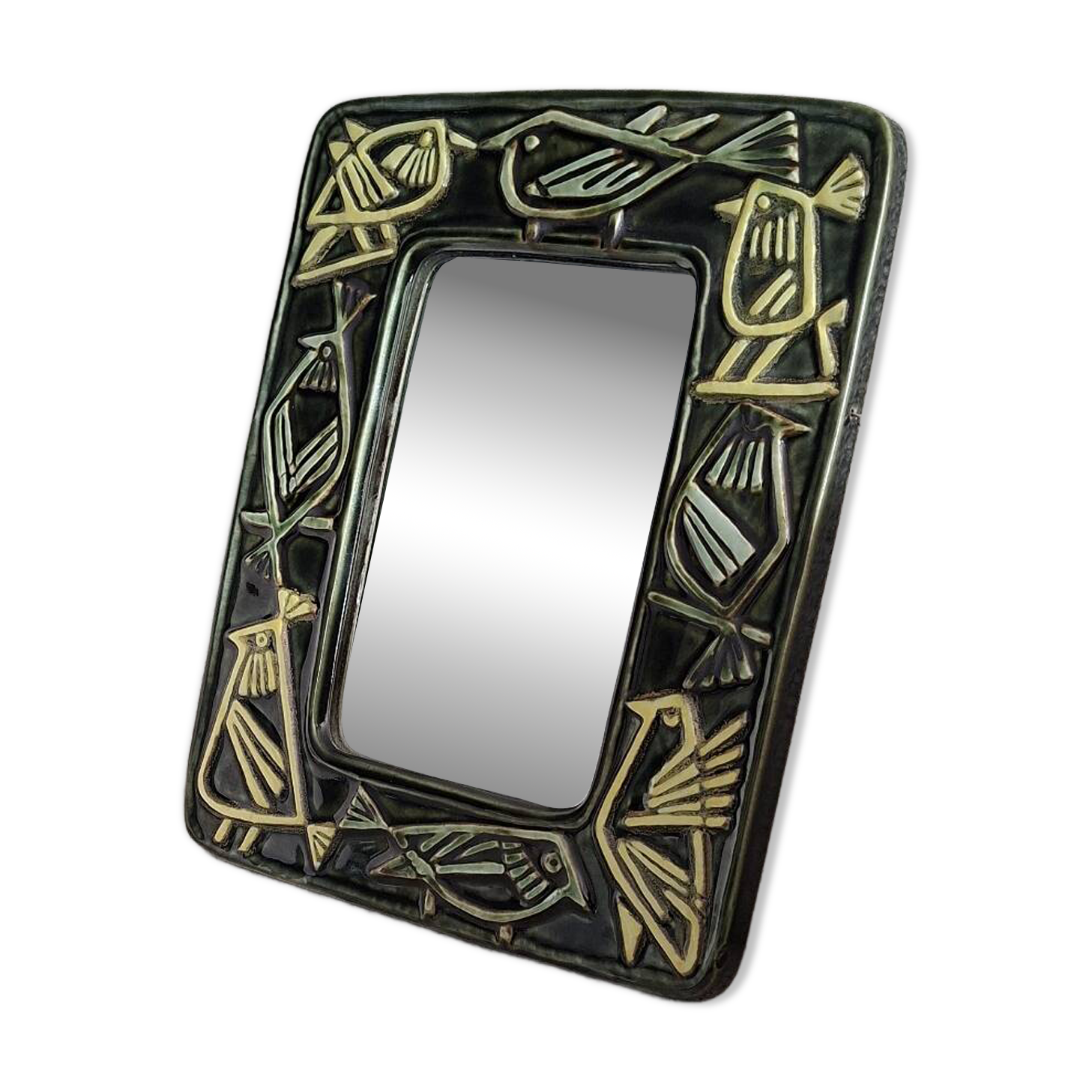 Ceramic Bird Mirror Lisa Larson Harlequin Series / Gustavsberg