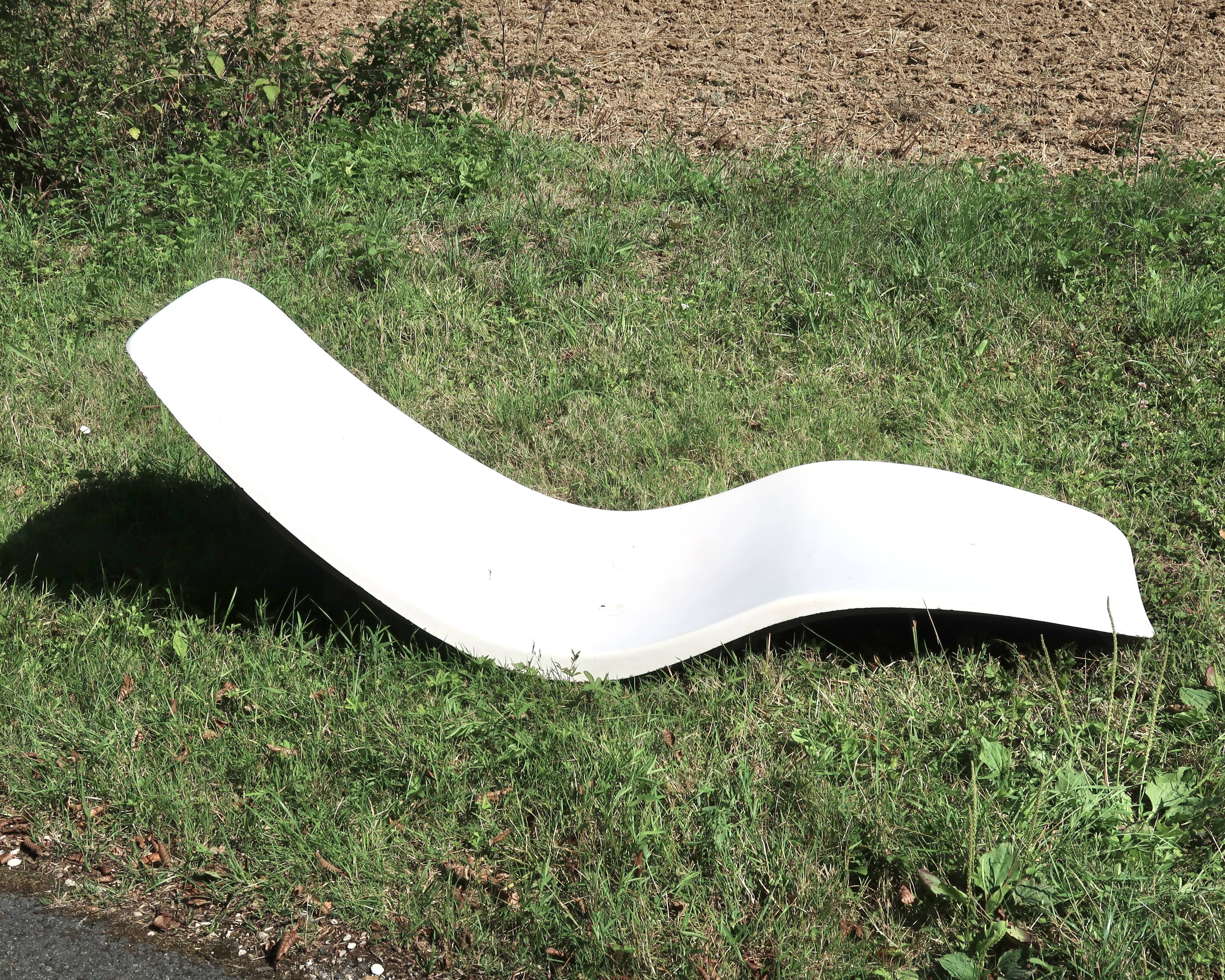 Charles Zublena fiberglass deck chair, 1960s