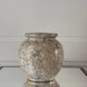 Fossil stone round vase