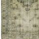 Vintage Turkish Medallion Rug Beige Green 265 x 168 cm