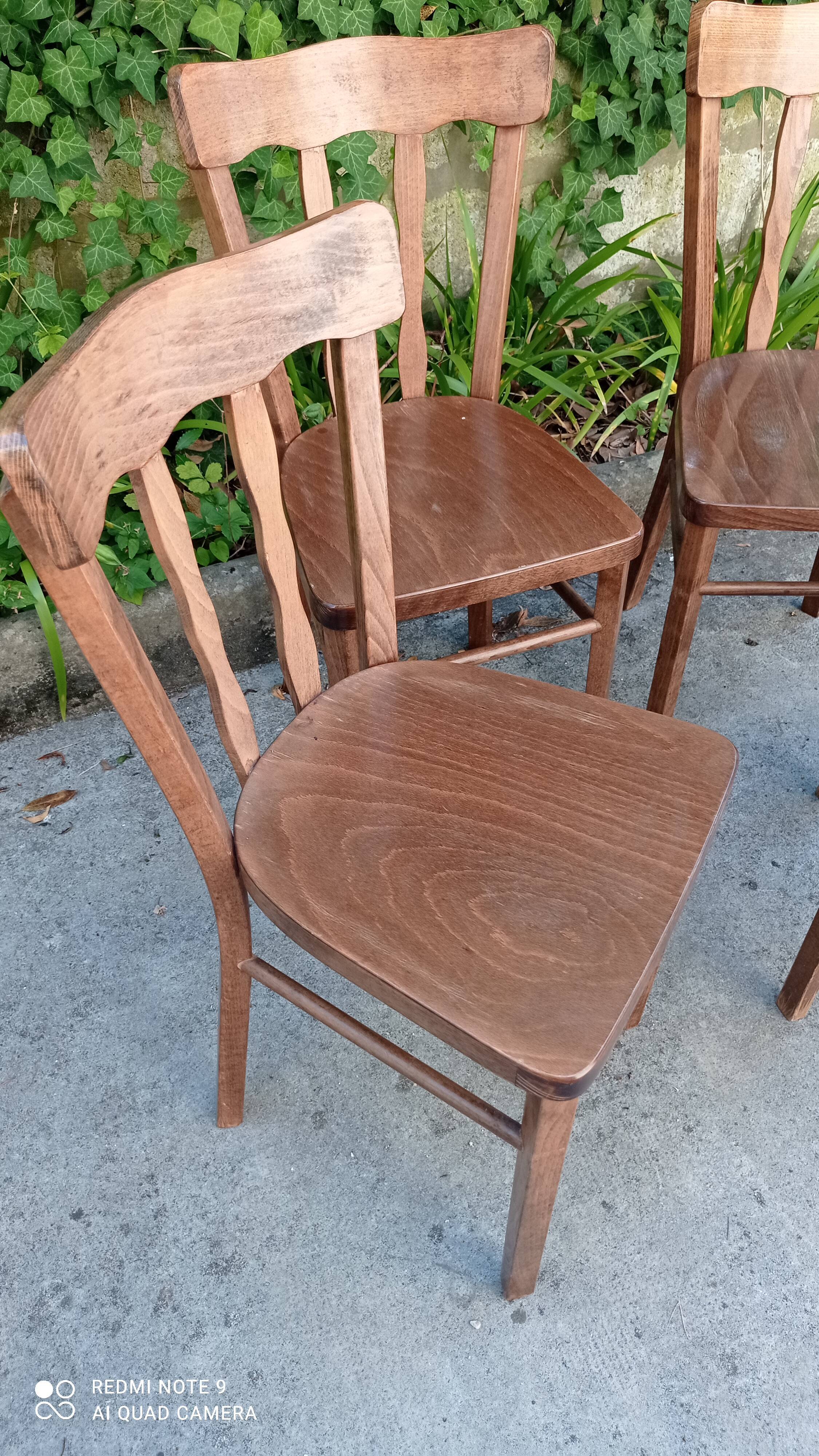 Set of four bistro chairs
