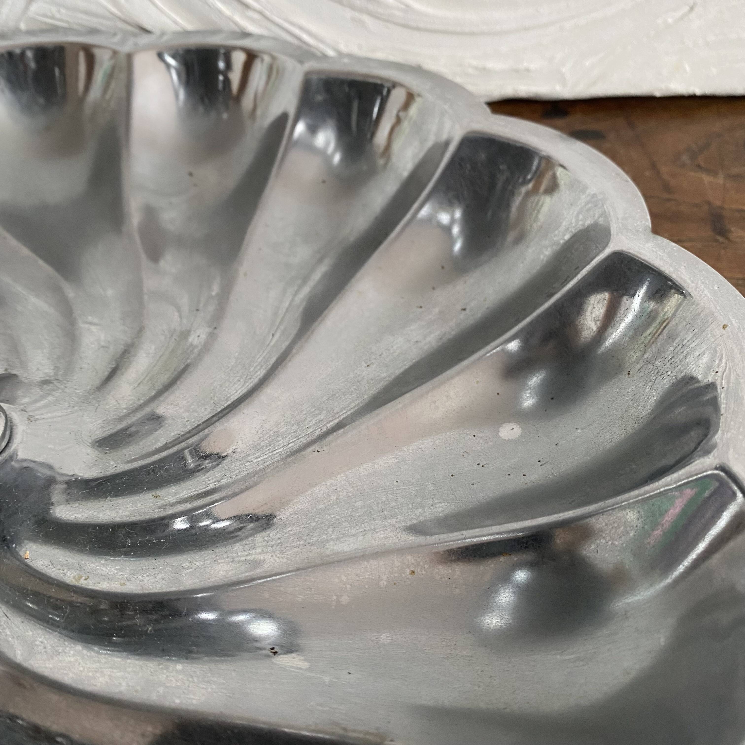 Tiered stainless steel serving platter