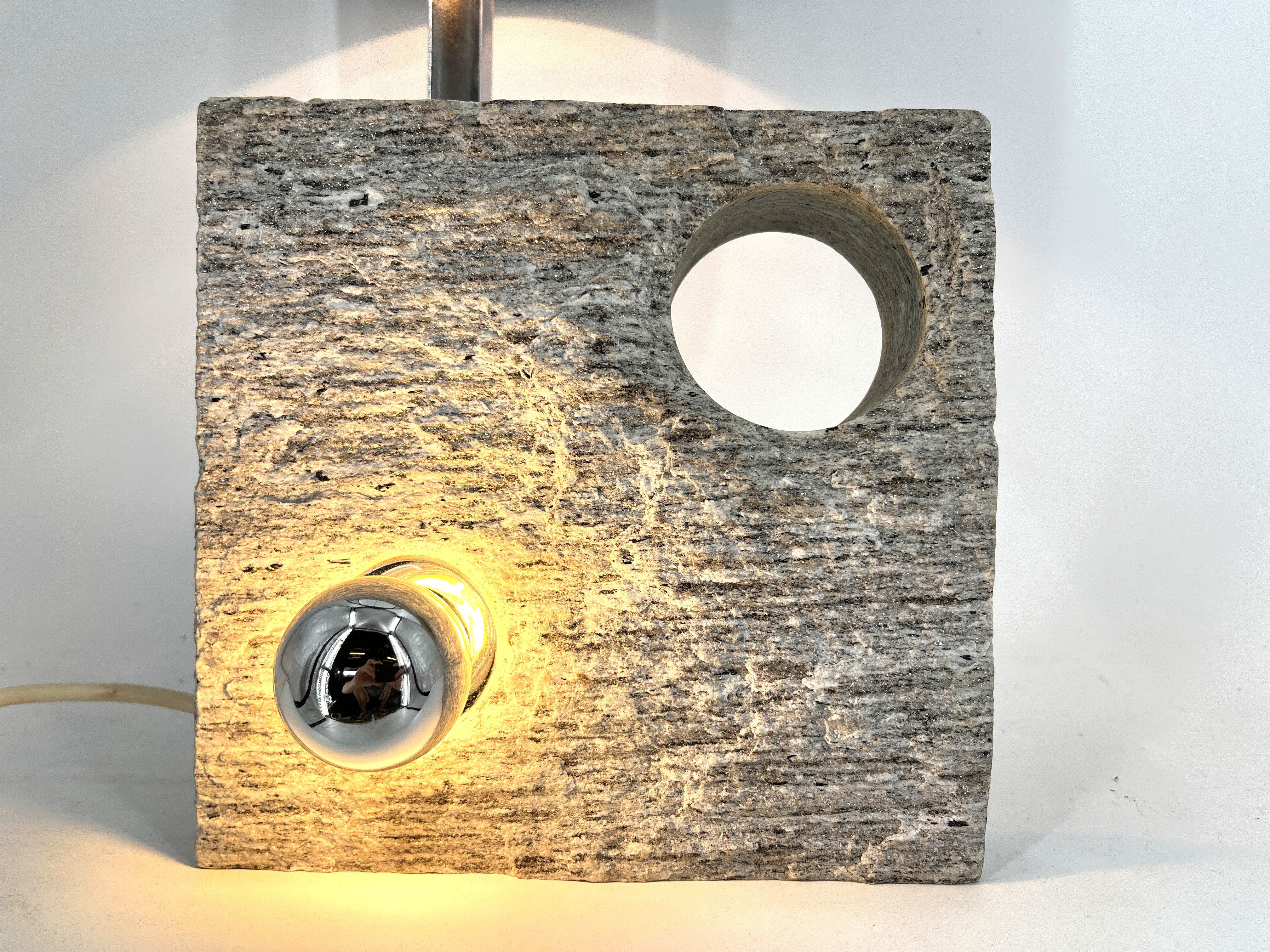 Post modern stone table lamp, 1970s