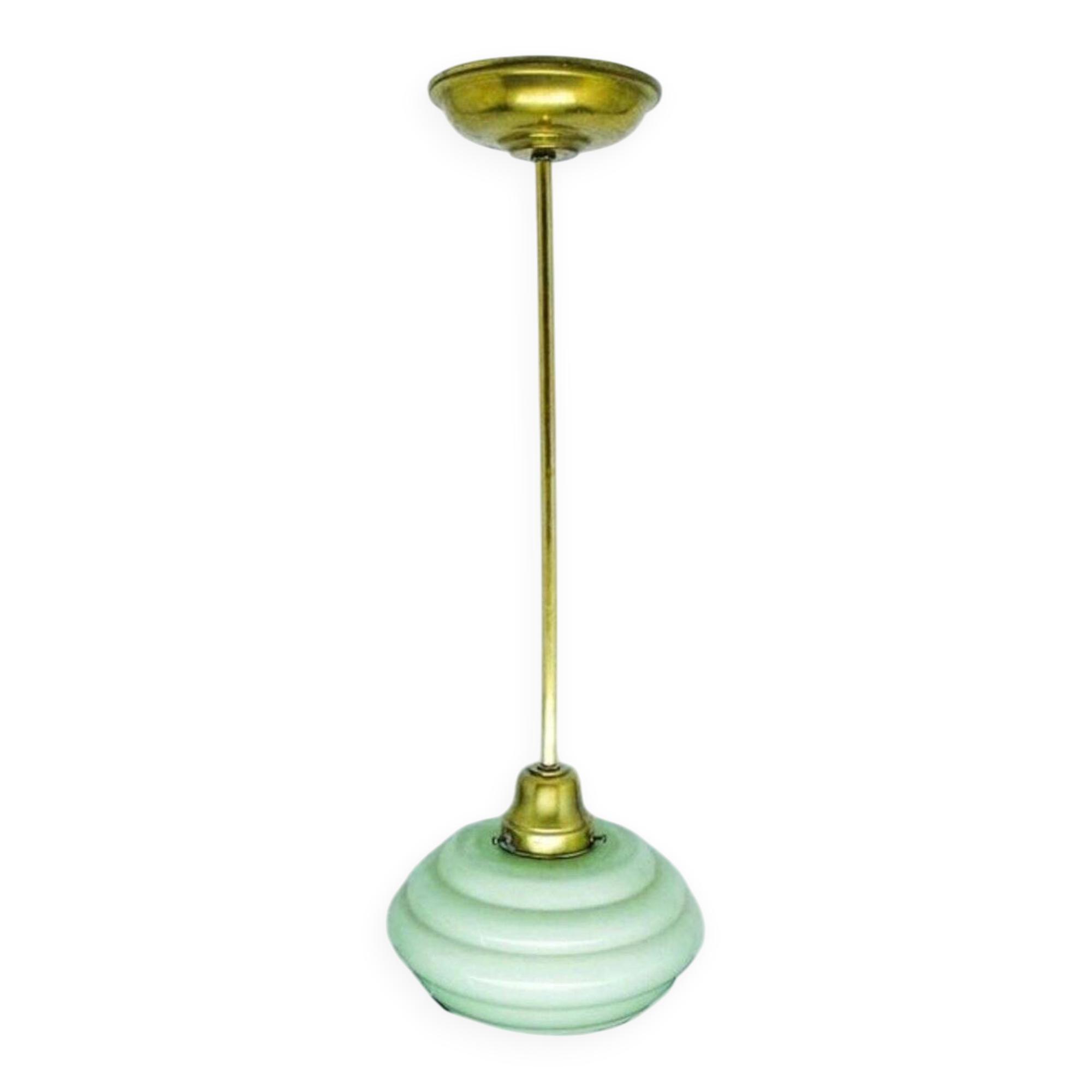 Mid-century glass and brass pendant lamp, 1950s