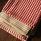 Lot 6 serviettes de table coton rayures matelas vichy rouge beige création