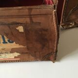 suitcase of leather with labels of palaces