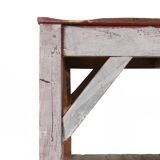 French industrial console table in solid wood, 1920s