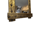 French Brutalist Mirror With Brass frame, 1950/60s