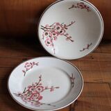 set of 2 dishes/large plates St Amand Terre de Fer "cherry"