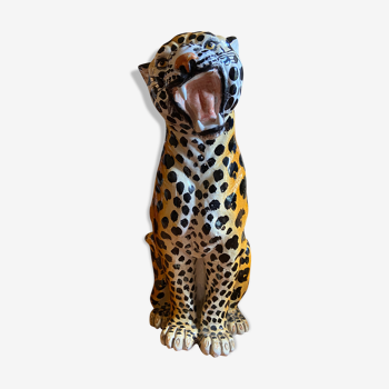 Sculpture cheetah céramique