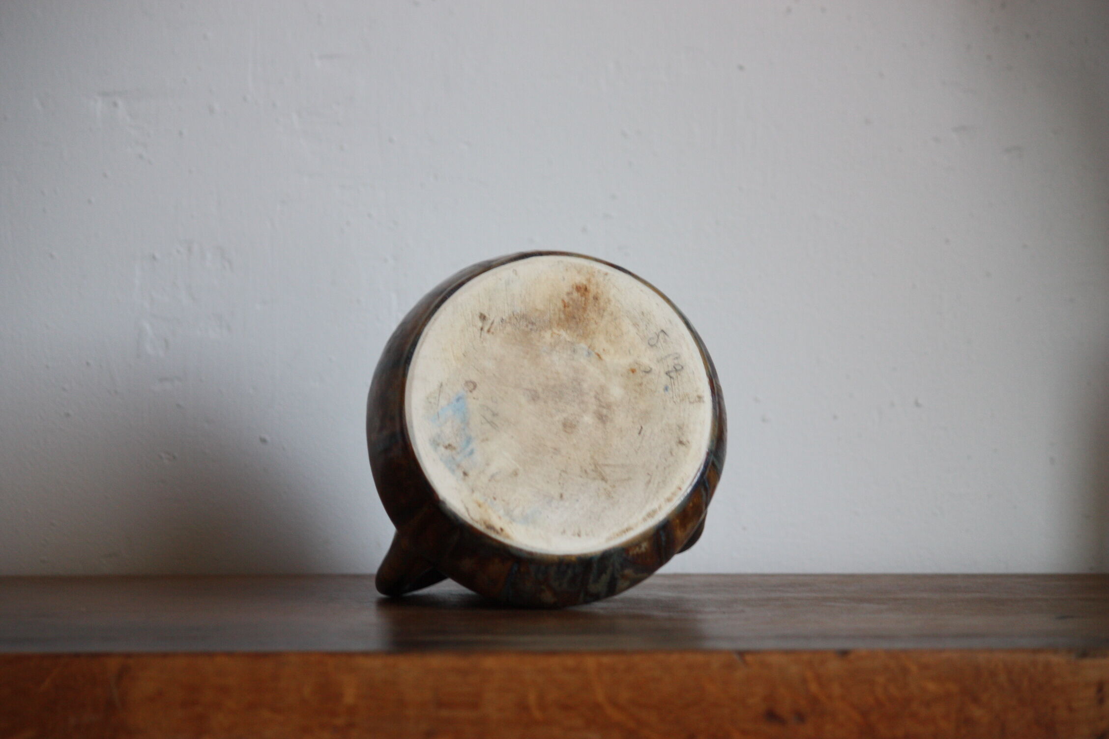 Blue vase in flaming sandstone