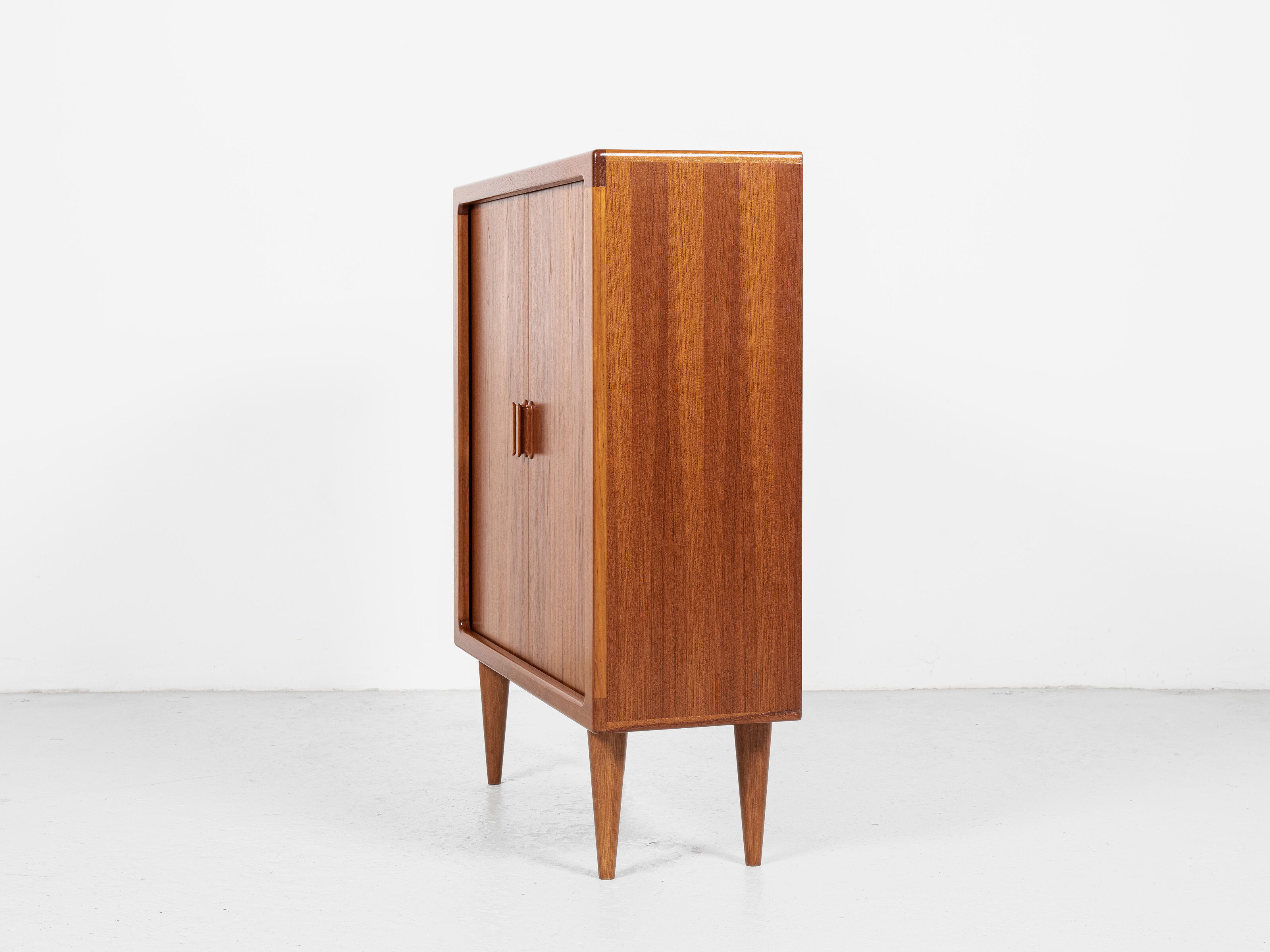 Midcentury Danish cabinet in teak with tambour doors by Dyrlund 1960s