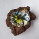 Vintage enamelled lava stone trinket bowl 70
