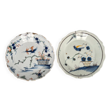 2 Plates in Nevers Earthenware (known as La Rochelle) | Bird | 18th century