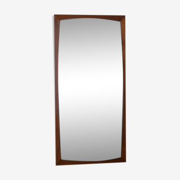 Miroir scandinave 77x37cm en teck années 60